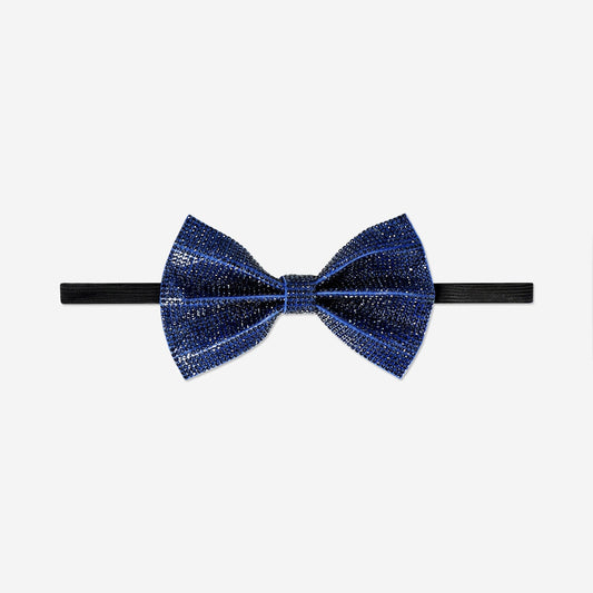 Blue bow tie with rhinestones
