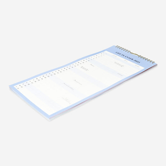 Blue Monthly Wall Calendar - English