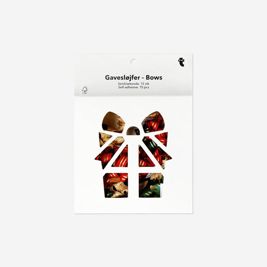 Box of adhesive gift bows - 15 pcs