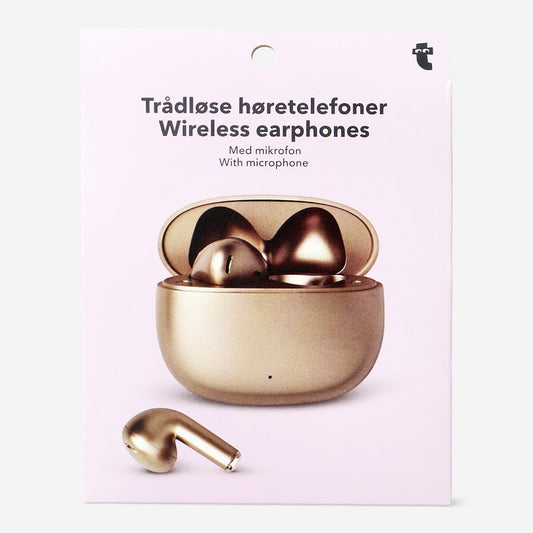 Auriculares inalámbricos de bronce con micrófono