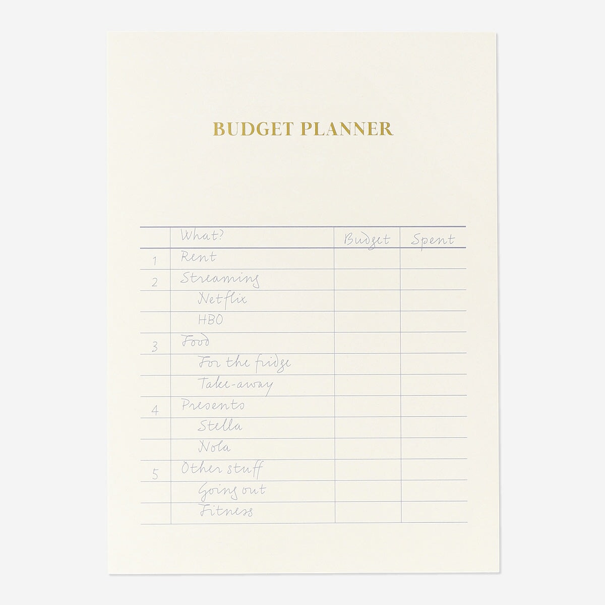 Budget Planner A5 - English Office Flying Tiger Copenhagen 