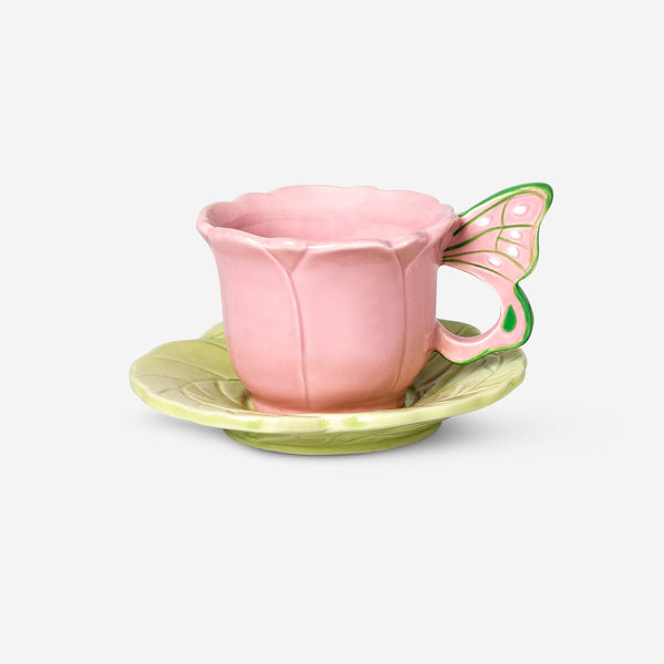 Butterfly mug with saucer - 110 ml
