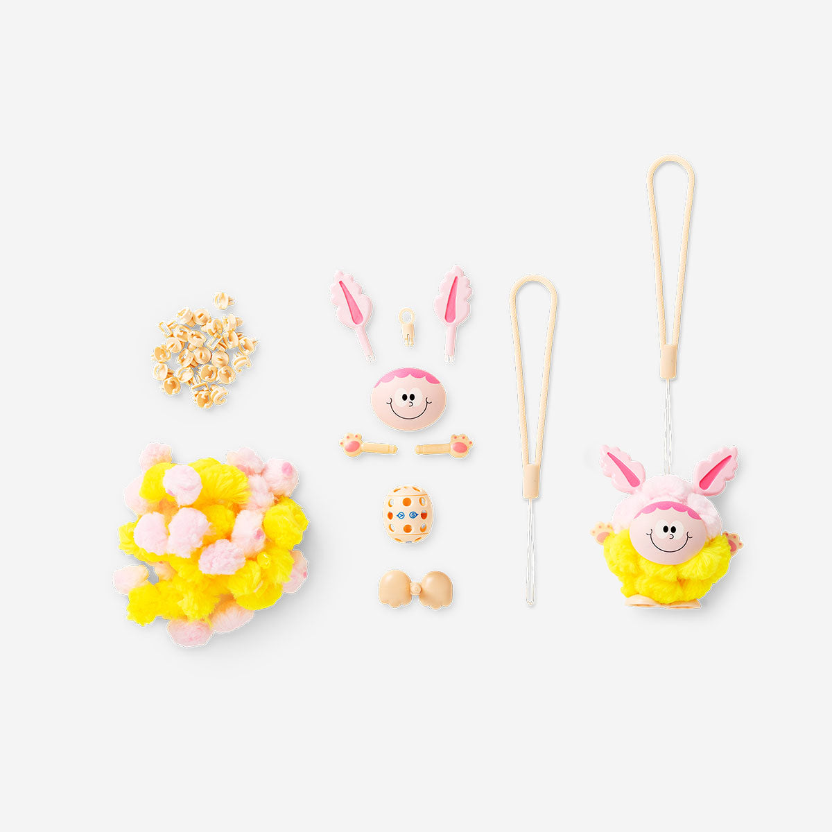 Colorful DIY plush monster keychain from Flying Tiger Copenhagen, a fun collectible hobby item with a cute, soft monster design.