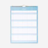Blue Flying Tiger Copenhagen family planner for hanging, 2027, with weekly and monthly calendar pages, ideal for office organization
