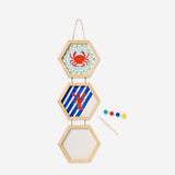 Flying Tiger Copenhagen 3 in 1 hexagonal canvas set for hobby art projects, featuring versatile geometric designs on sturdy canvas.