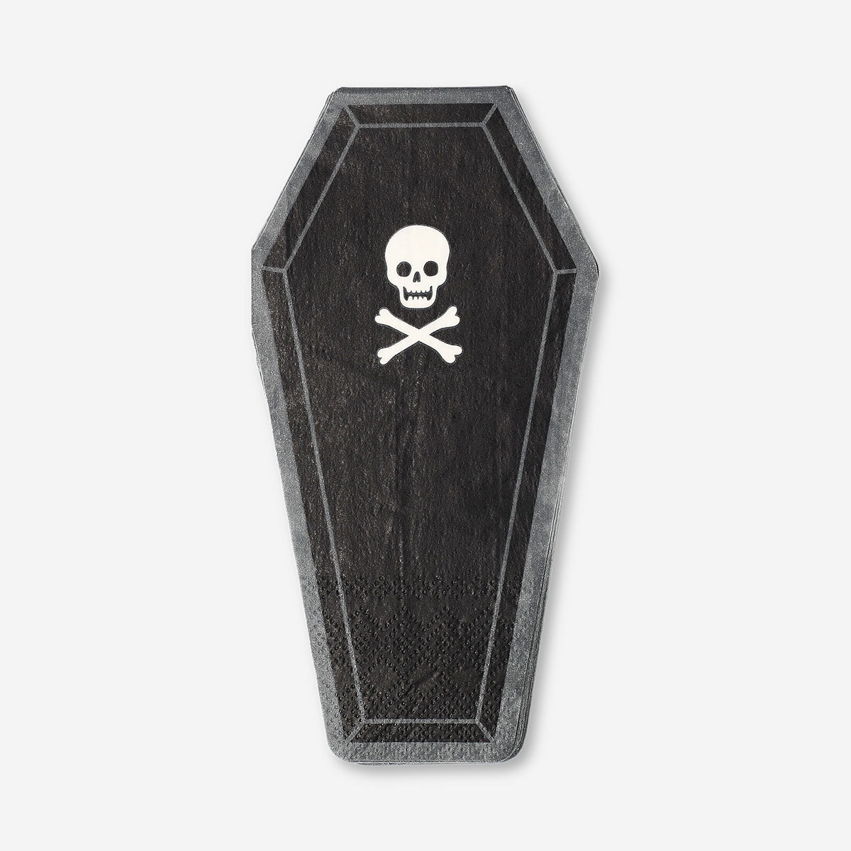 Black coffin-shaped napkins for parties, set of 16, by Flying Tiger Copenhagen, featuring spooky coffin design on paper napkins.