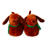 Textile sausage dog slippers in size 38/39 featuring playful design and comfortable fit, from Flying Tiger Copenhagen.