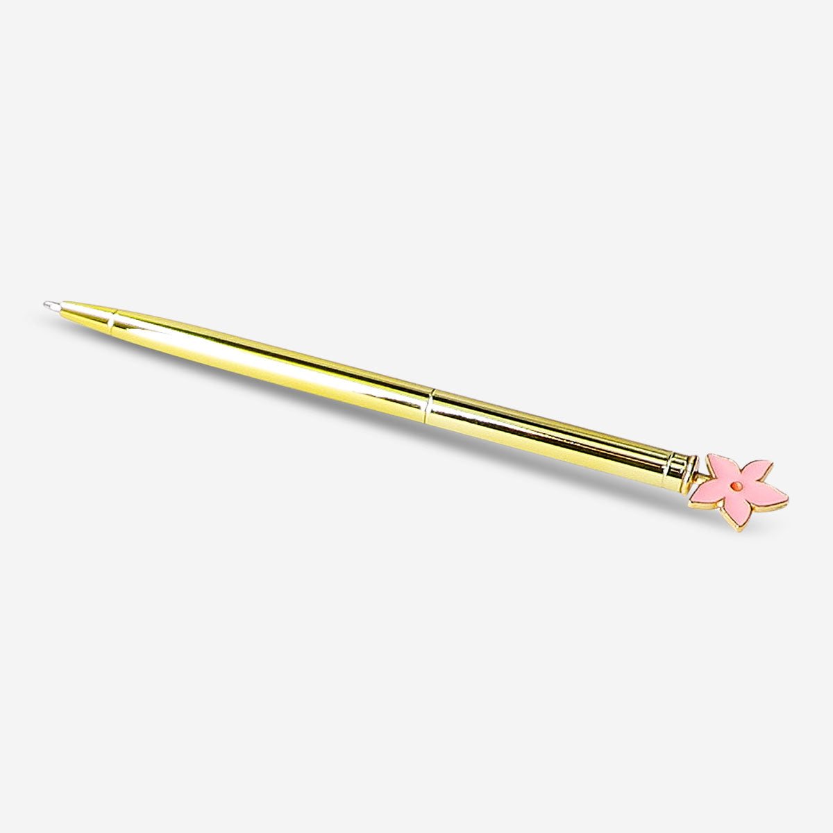 Pink flower ballpoint pen from Flying Tiger Copenhagen for office use, featuring a decorative floral design.