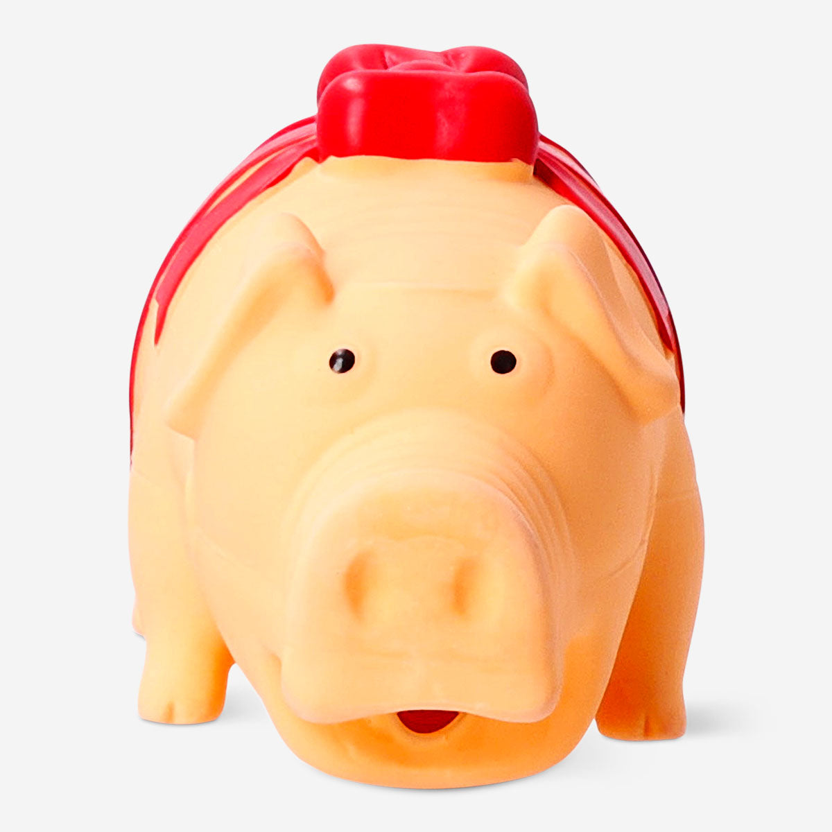 Flying Tiger Copenhagen pet chew toy pig wrapped with red ribbon, a fun leisure toy for dogs.