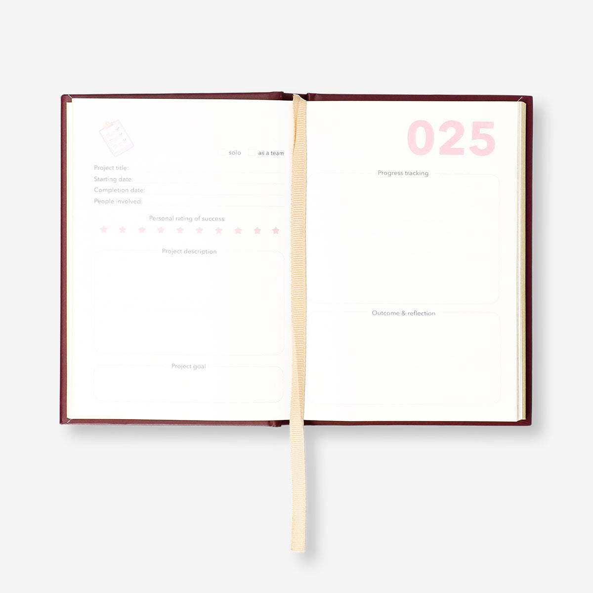 A6 project planner in English from Flying Tiger Copenhagen, featuring an open planner with organized pages for office use.