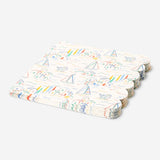 Napkins with scalloped edge and summerhouse print - 16 pcs