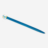 Blue Flying Tiger Copenhagen ballpoint pen with a globe-shaped flower topper, ideal for office use.