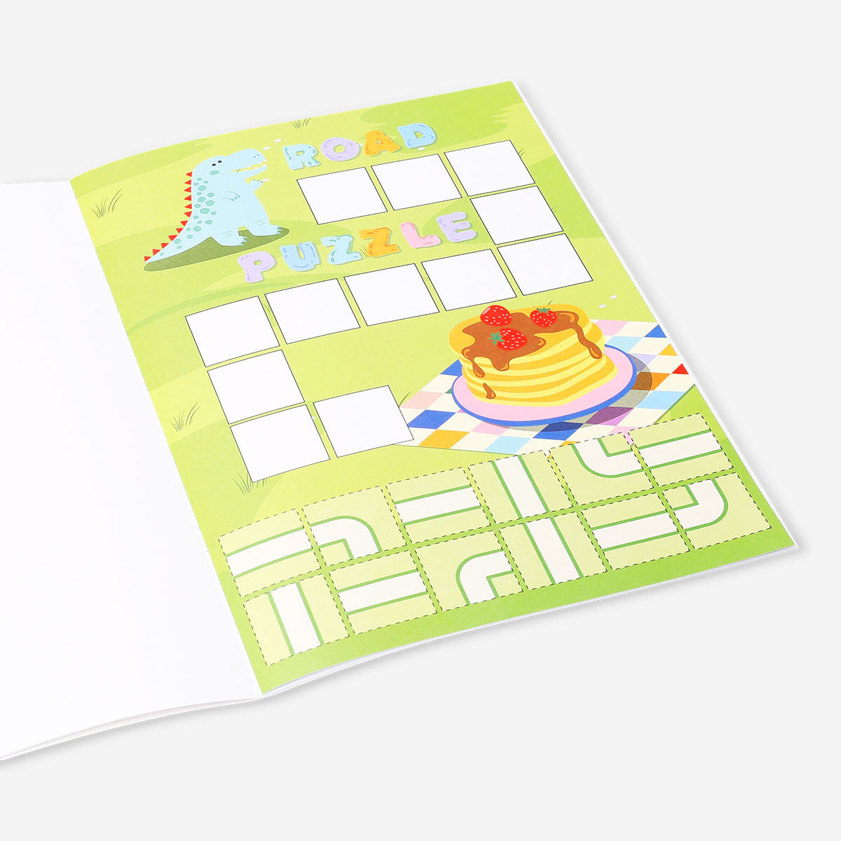 Flying Tiger Copenhagen activity hobby book with scissors for learning to cut and develop fine motor skills.