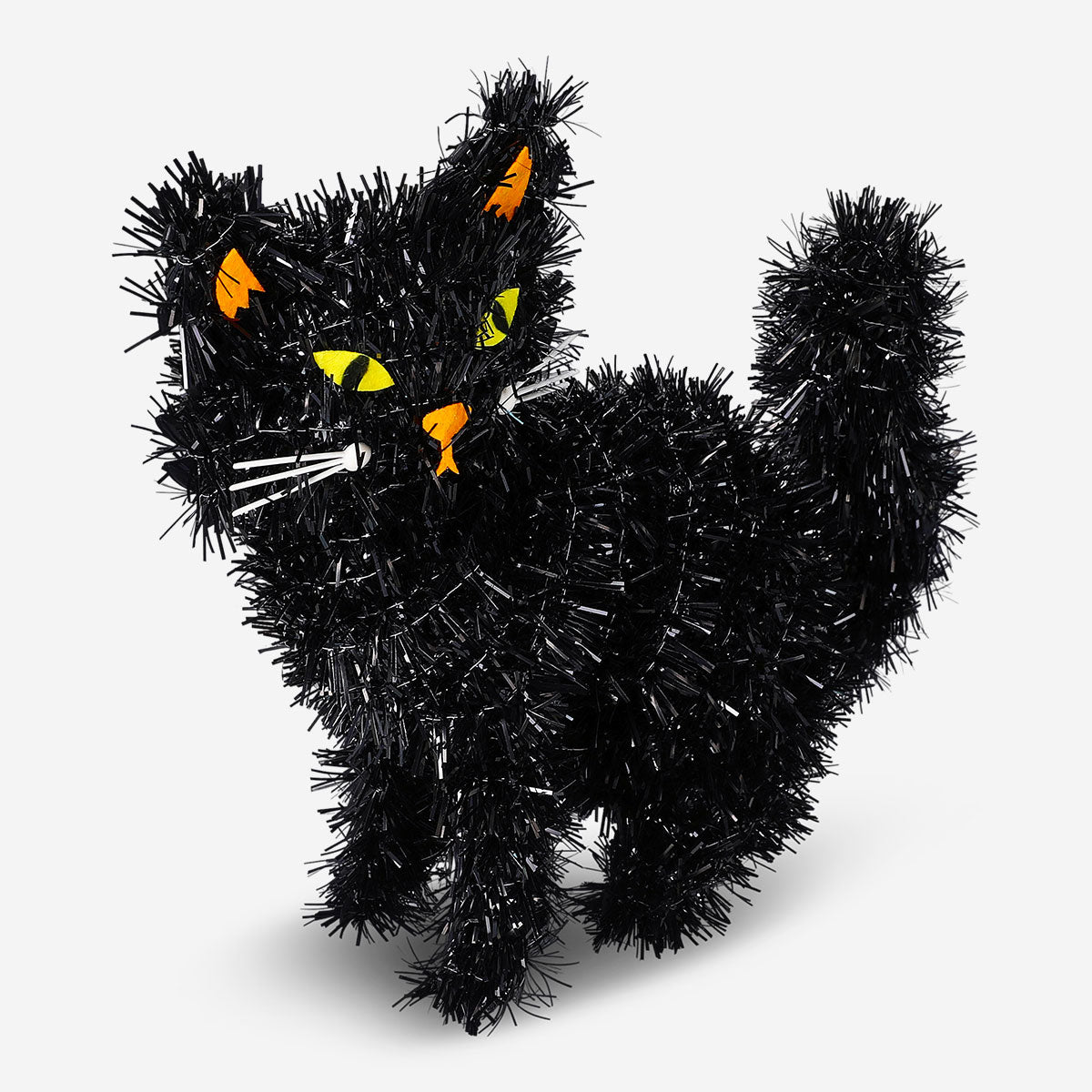 Decorative black sitting cat figure, 34 cm tall, designed for parties by Flying Tiger Copenhagen, with a stylish, playful appearance.