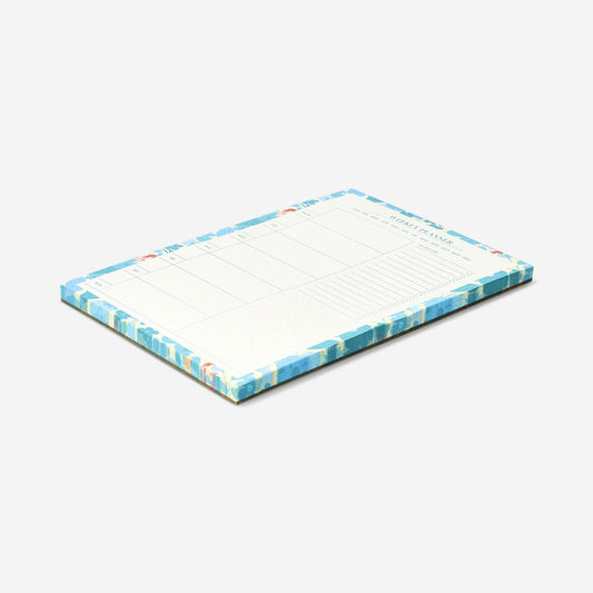 A5 blue weekly planner pad
