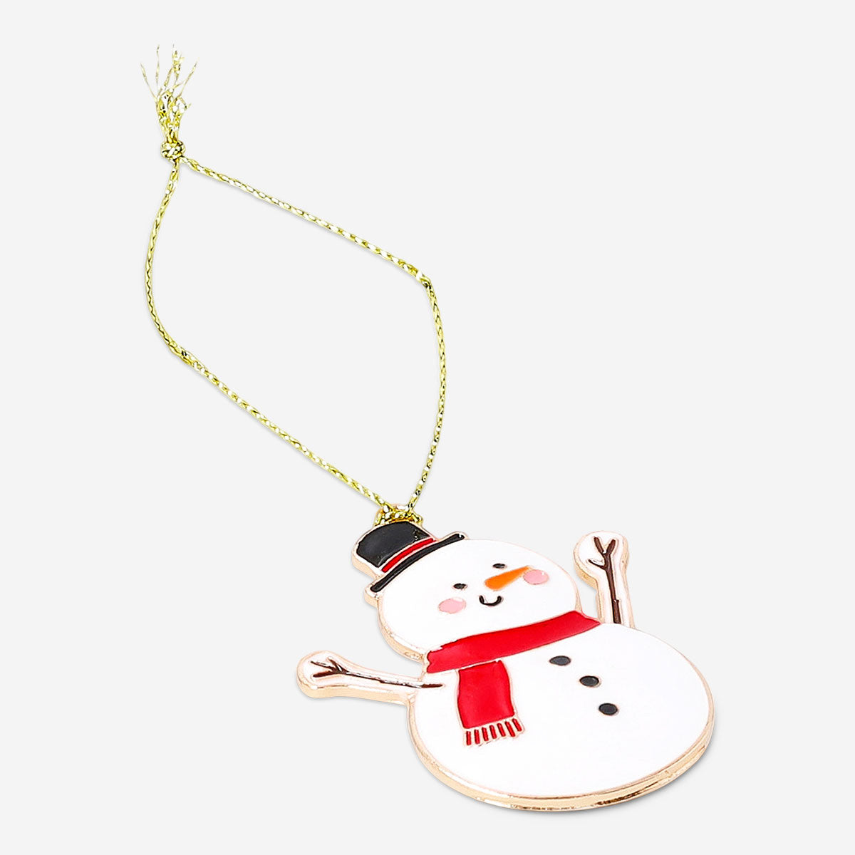 Metal hanging snowman ornament for home decor, featuring a festive design by Flying Tiger Copenhagen.