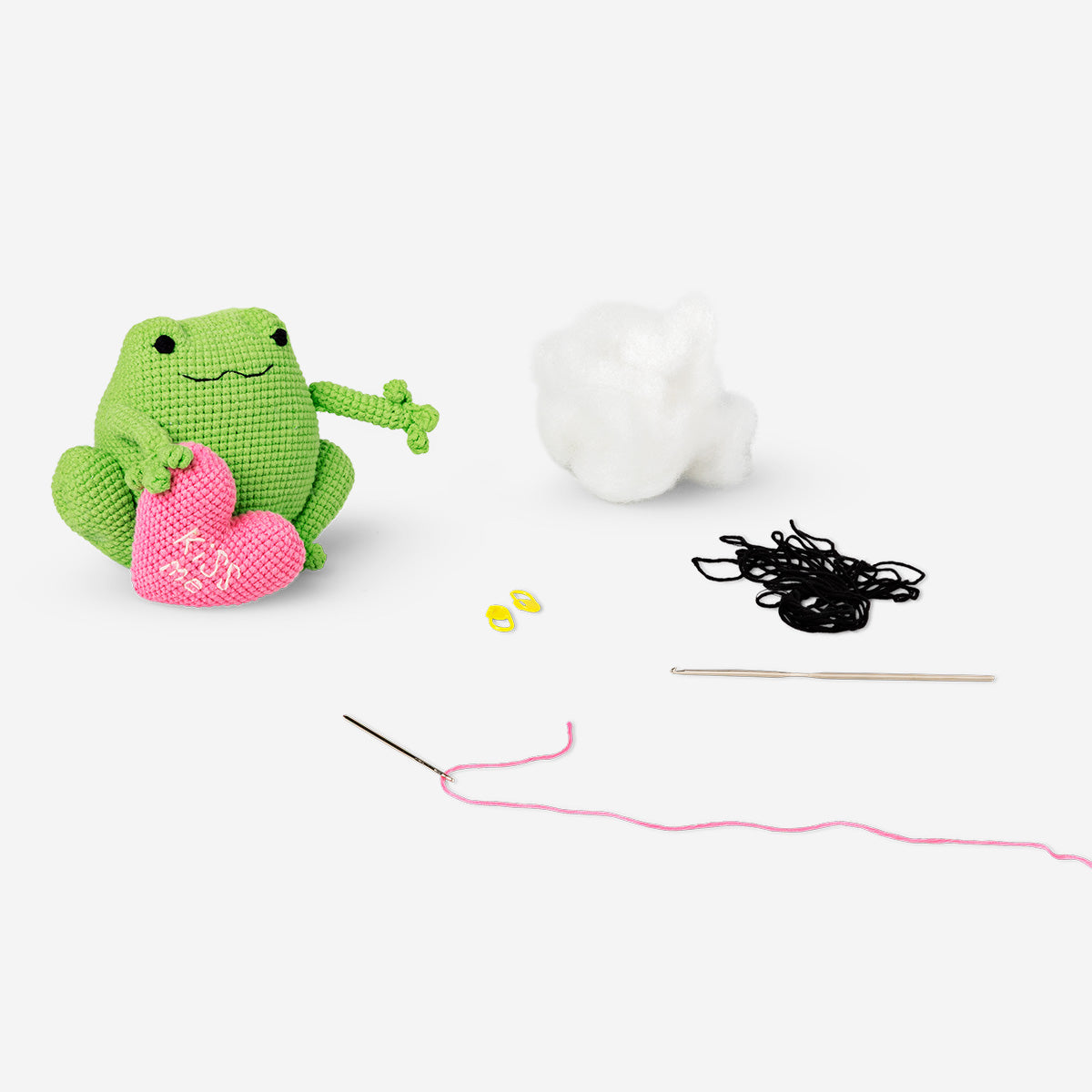 Kit crochet DIY grenouille de Saint-Valentin