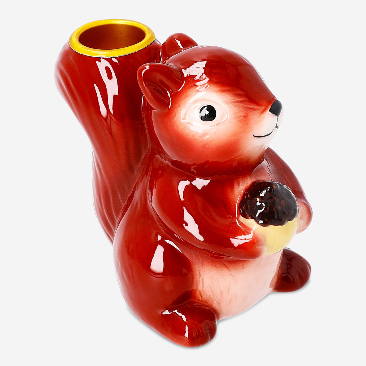 Flying Tiger Copenhagen squirrel candle holder, 11 cm tall, decorative home accessory with a charming squirrel design.
