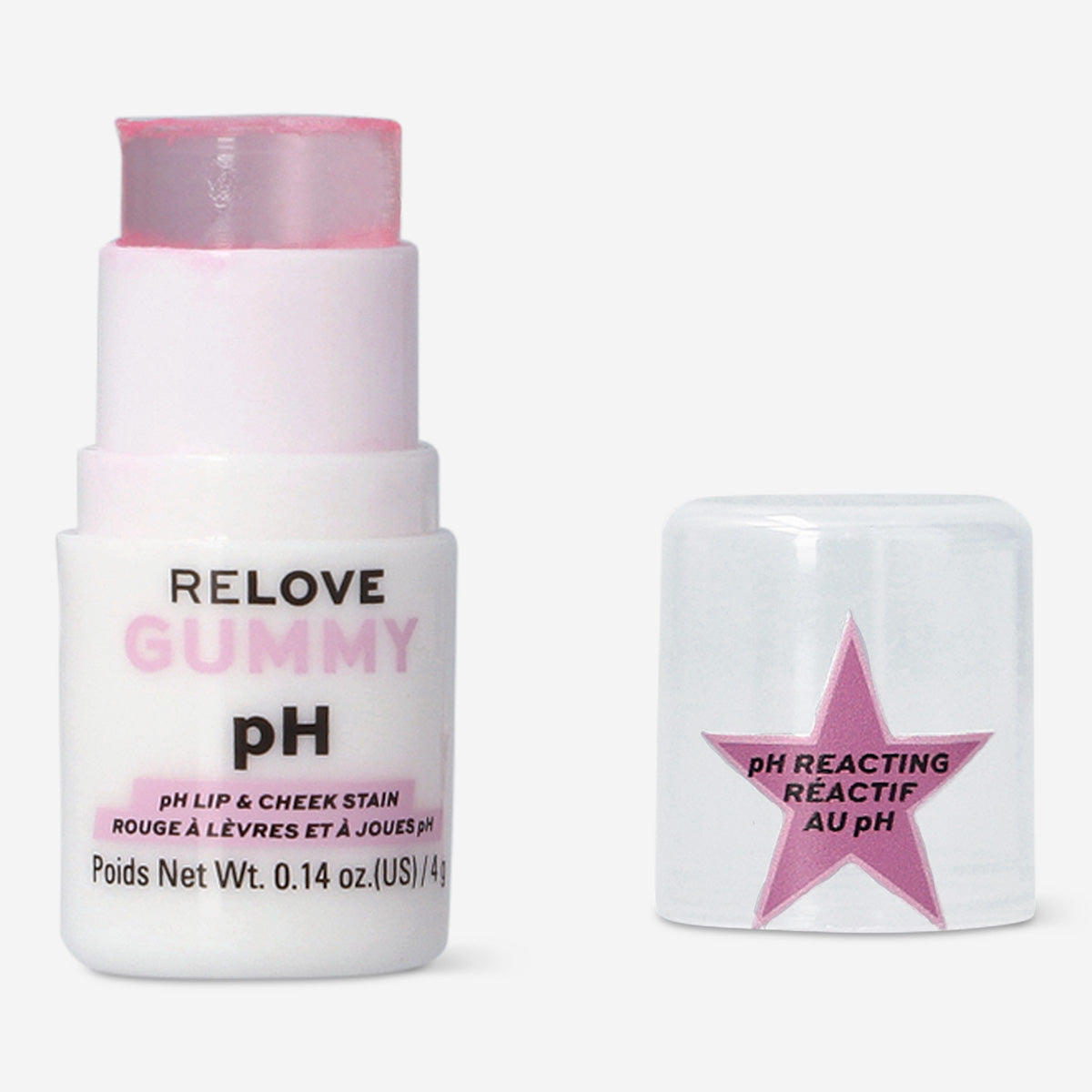 Flying Tiger Copenhagen Relove Jelly Blush in PH reactive shade, featuring a soft, gel-like personal care product in a clear container.