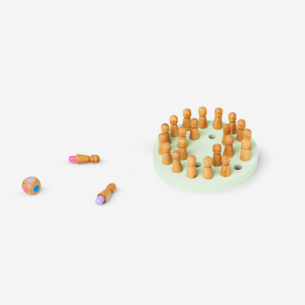 Wooden memory chess game by Flying Tiger Copenhagen with colorful pieces on a wooden board, designed for matching and memory play.