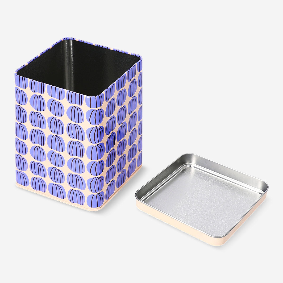 Scatola di latta con stampa di zucche - 13 cm