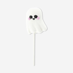 Flying Tiger Copenhagen ghost-shaped marshmallow on a stick, a fun white marshmallow treat for snacking or decorating.
