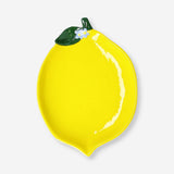 Lemon-shaped 14 cm ceramic serving plate from Flying Tiger Copenhagen, ideal for kitchen use and food presentation.