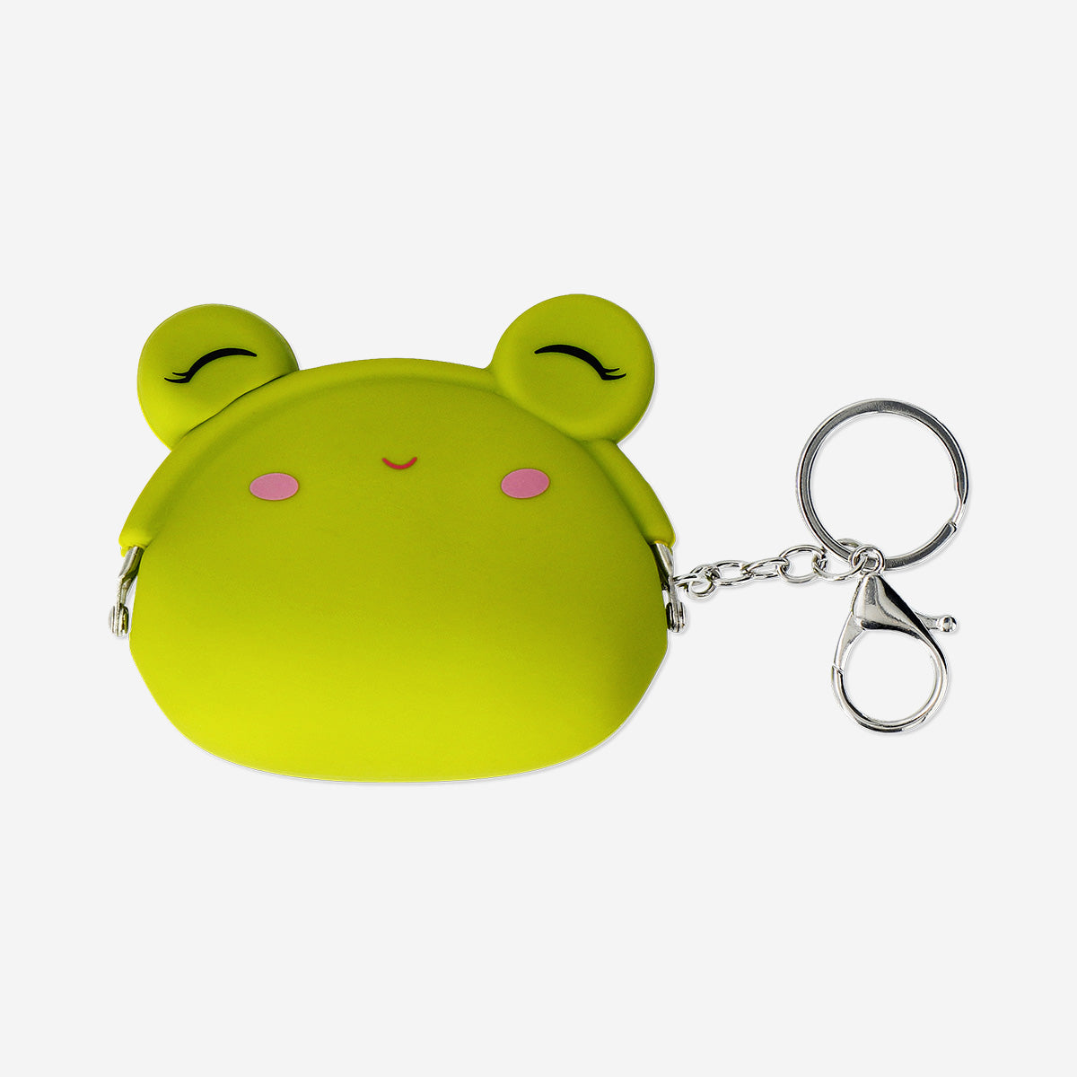 Green silicone frog purse