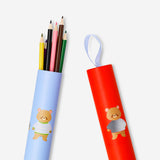 Set of 12 colorful office colouring pencils from Flying Tiger Copenhagen arranged in a container.