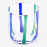 Trinkglas mit blauen und grünen Streifen - 300 ml