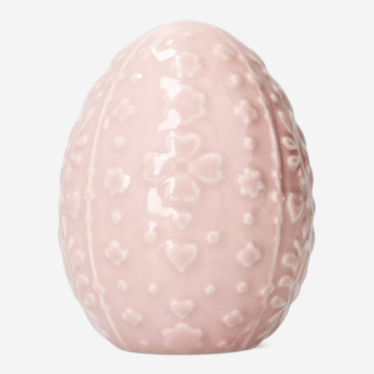 Pink decorative Easter egg - 9 cm