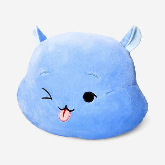 Cojín de hipopótamo azul