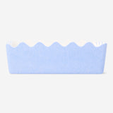 Panier de rangement en feutre bleu aux bords festonnés - 20 x 30 cm