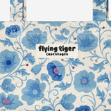 Blue floral tote bag
