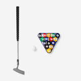Flying Tiger Copenhagen Pool Golf game featuring a compact set with mini golf and pool game elements on a colorful table.