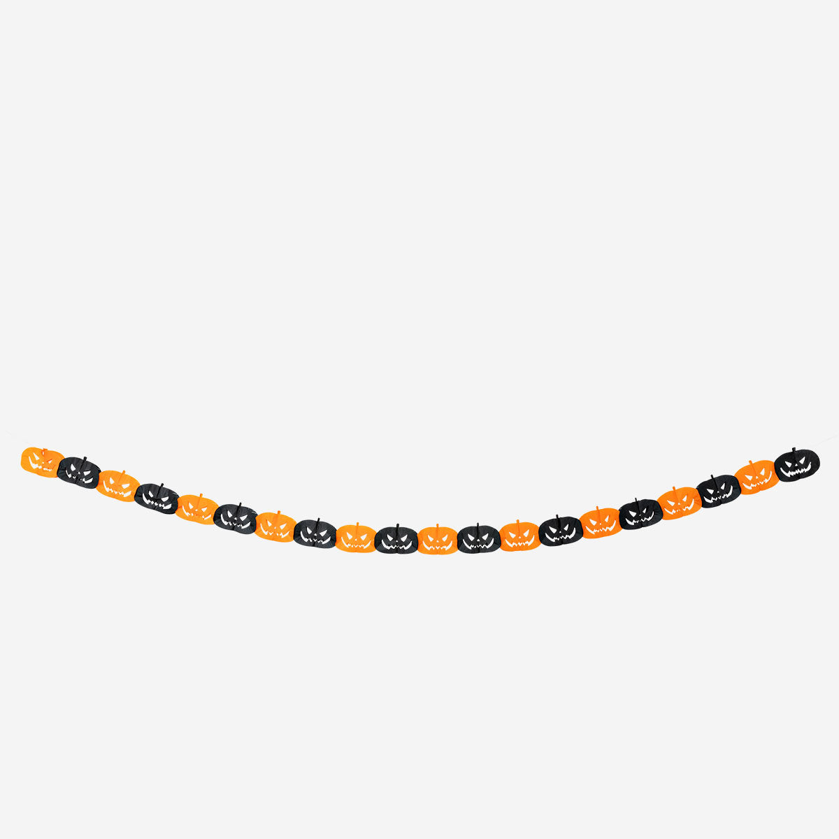 Colorful Paper Pumpkin Garland from Flying Tiger Copenhagen, 300 cm long, ideal for festive party decorations.
