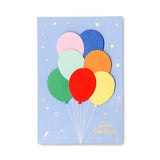 Flying Tiger Copenhagen office greetings card featuring colorful balloon illustrations, perfect for celebrations or sending well wishes.