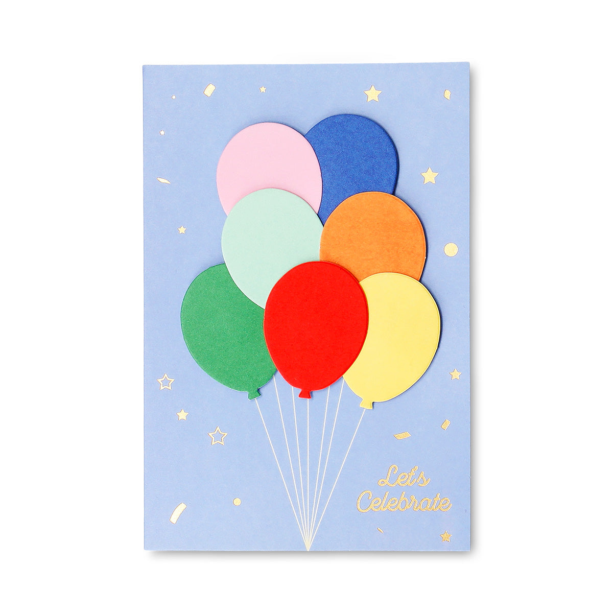 Flying Tiger Copenhagen office greetings card featuring colorful balloon illustrations, perfect for celebrations or sending well wishes.