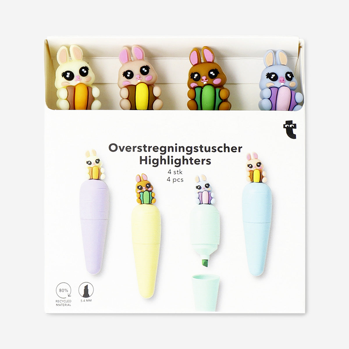 Carrot highlighters - 4 pcs