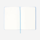 Blue DIY junk journal for office use with decorative pages and embellishments from Flying Tiger Copenhagen.