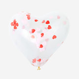 Heart balloons with confetti - 6 pcs
