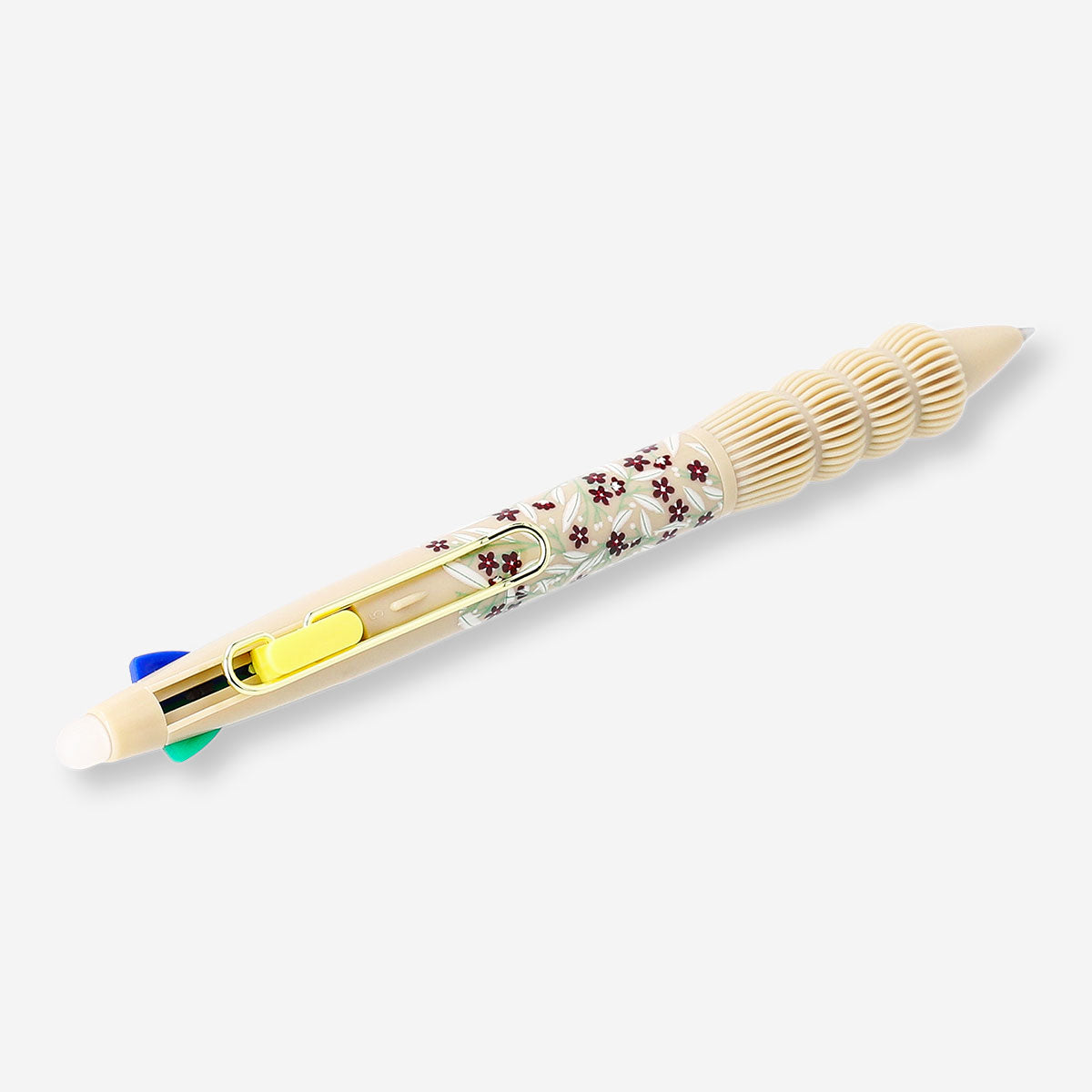 Multi-colored Flying Tiger Copenhagen office ballpoint pen with erasable ink, featuring vibrant ink colors and a sleek design.