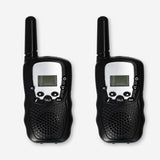 Two Flying Tiger Copenhagen walkie-talkies gadget with black and gray design and antenna, ready for communication.