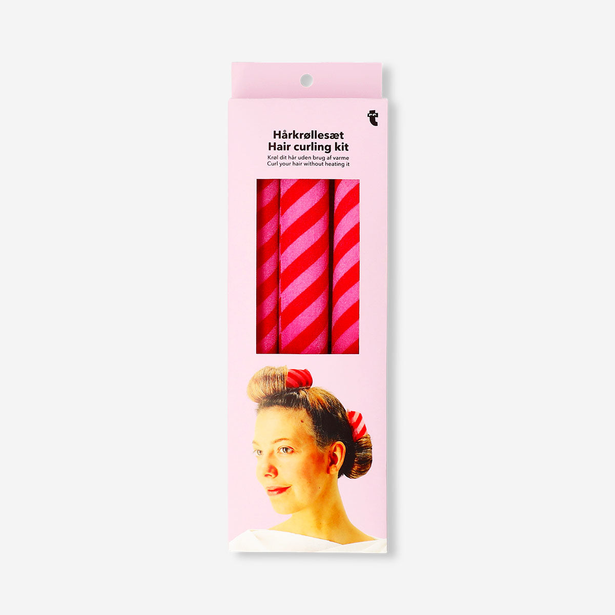 Flying Tiger Copenhagen heatless hair curling kit for personal care, showing soft curlers and styling accessories.