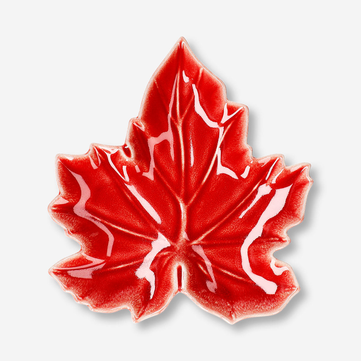 Ceramic leaf dish by Flying Tiger Copenhagen, 20 cm kitchen decor with a detailed leaf design for serving or display.