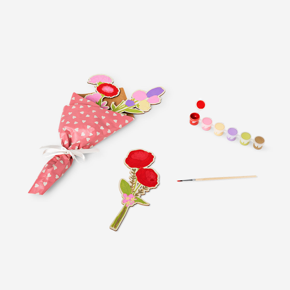 Bouquet en bois DIY avec peinture