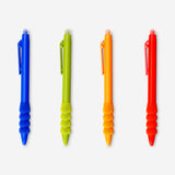 Set of four Flying Tiger Copenhagen erasable gel pens with refills, ideal for office use and smooth writing.