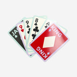 A set of A5 big playing cards from Flying Tiger Copenhagen displayed on a white background, suitable for card games and family fun.