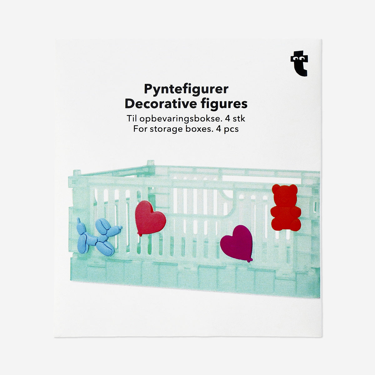 Decorative figures for storage boxes - 4 pcs