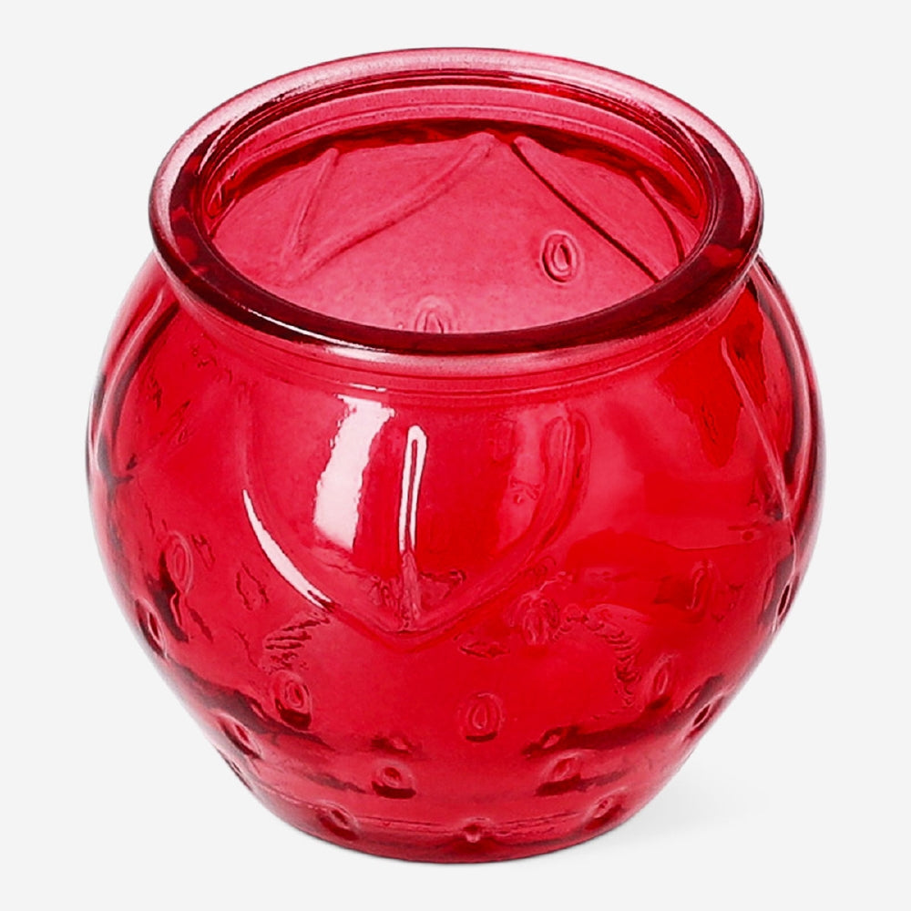 Strawberry tealight holder for home decor, featuring a cute strawberry design by Flying Tiger Copenhagen.